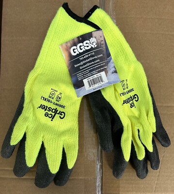 Global Glove 300INT-XL Insulated Ice Gripster Rubber-Coated Gloves (XL)