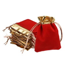 Velvet Drawstring Bags 3.15x3.94 Inch Gift Bags Jewelry Pouches Red 10Pcs