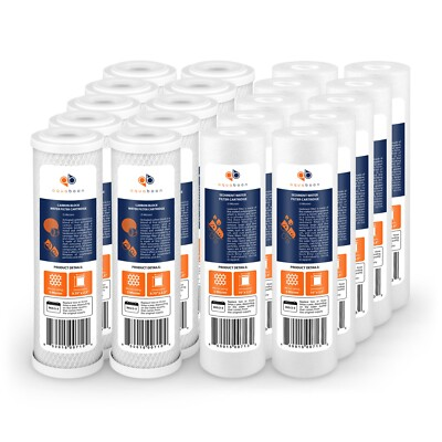 #ad #ad Replacement Water Filter Set of 10 Carbon and 10 Sediment 10” x 2.5” by Aquaboon $69.79
