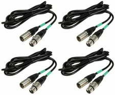 4 Chauvet DMX3P5FT 5 FT' Male To Female 3 Pin DMX Cables DMX 3P 5FT