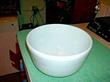 Hamilton Beach Mixing Bowl 5" tall x 9" wide White Milk Glass USA Racine WI