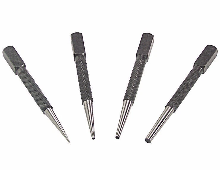 PRIORY 4 Piece British Made Professional Square Head Nail Punch Set, PRI66SET4