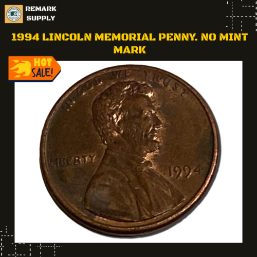 1994 Lincoln Memorial Penny. No Mint Mark - Foto 1 di 2