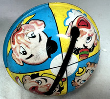 Vintage Tin Litho Clown Noisemaker Works well