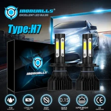 4 Sides H7 LED Headlight Bulb Kit High/Low Beam 6500K Super White 2400W 360000LM