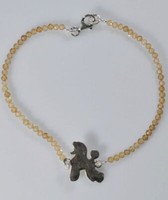 Armband Barbone Puppy Halbedelsteine RäUcherquarz Silber Titel 925 Luce