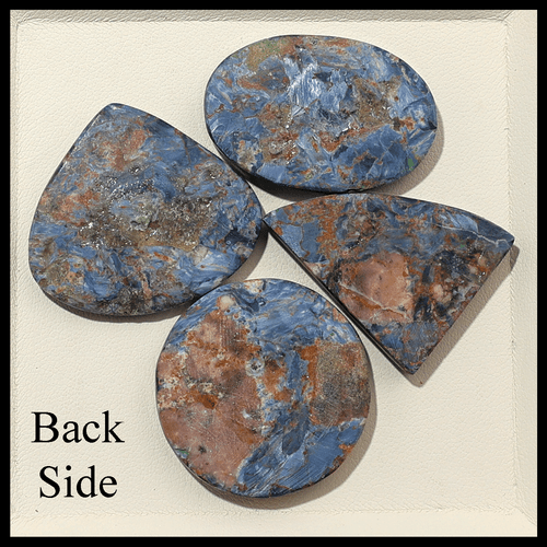 Paquete de cabujón Blue Storm Pietersite ~ 4 piezas piedras preciosas Chatoyant de alta calidad 30-33 mm - Imagen 8 de 12