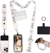 Phone Lanyard Crossbody Wrist Strap, Adjustable Clip and Go Strap for Phone with