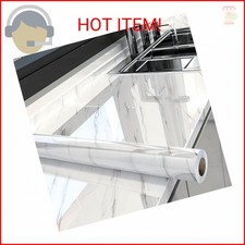 PeonyQueen Glossy Marble Contact Paper White Peel and Stick Wallpaper Marble Wal
