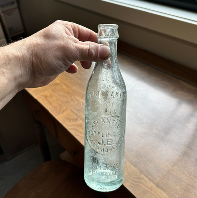 #ad Atlantic Bottling Co JB Baltimore MD Rare Aqua Crown Top Soda Bottle 1920s Era $29.99