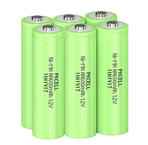 6x NiMH Rechargeable Batteries 600mAh AA Battery 1.2V for LED Flashlight US