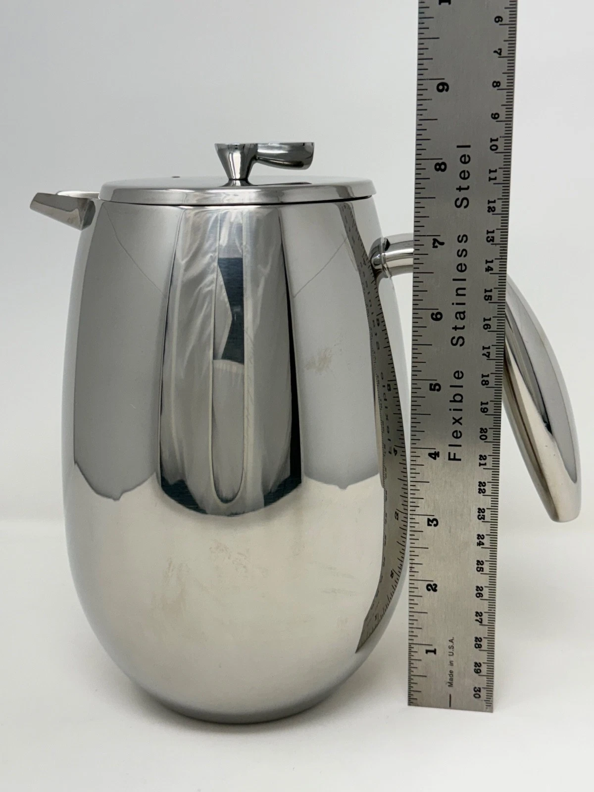 Bodum Stainless Steel Double Walled Thermal French Press Coffee Maker. EUC.