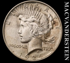 1924 Silver Peace Dollar - Scarce  High Grade  Lustrous  No Reserve  #L6621