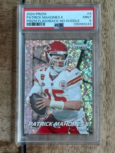 2024 PANINI PRIZM PATRICK MAHOMES II #3 PRIZM FLASHBACK NO HUDDLE - PSA 9 MINT
