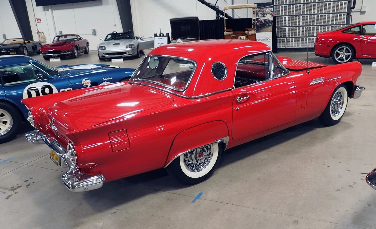 This 1957 convertible can take on hardtop with the Thunderbird's signature porthole design.