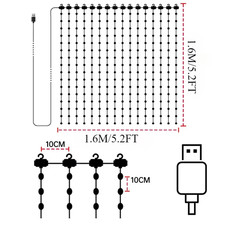 Smart RGB Curtain String Lights App Remote Music Sync Waterproof Xmas Wall Decor