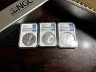 American Silver Eagle 2023-2025 MS-70 NGC First Day Of Issue Slab Lot Of 3