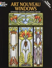 Art Nouveau Windows Stained Glass Coloring Book (Dover Design Stained Glass ...