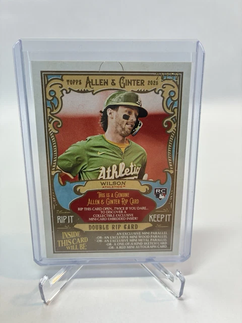 2025 Topps Allen & Ginter Jacob Wilson, Nick Kurtz Dual RC Rip Card /50 Unripped