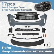 Front Bumper Cover Grille Assembly Kit For Chevy Tahoe&Suburban RST 2021-2024