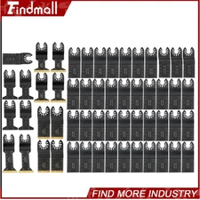 Findmall 55PCS 6 Types Universal Titanium Oscillating Saw Blades Multitool Blade