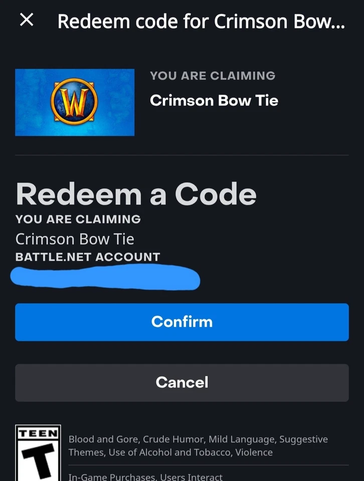 BLIZZARD Crimson Bow Tie Warcraft Cosmetic. check description