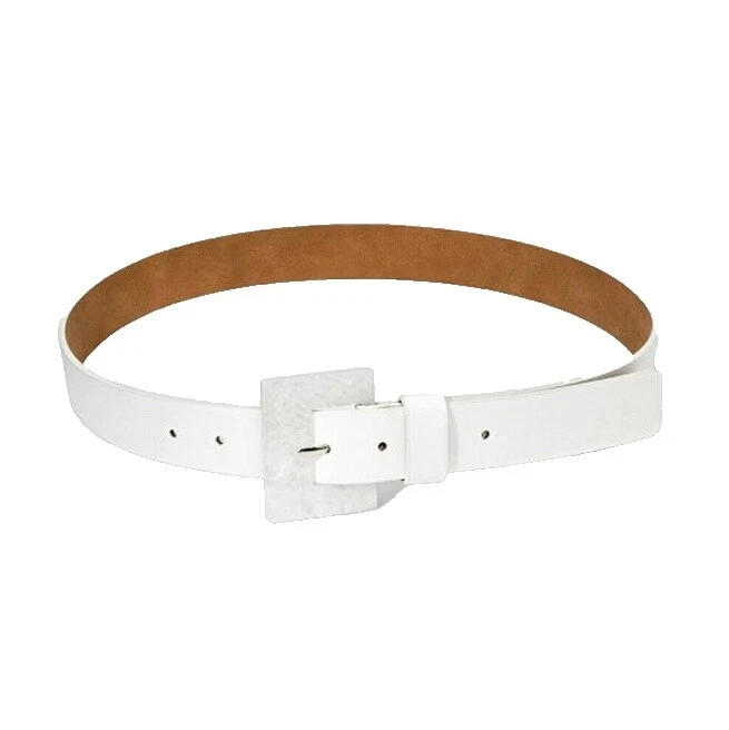 Leather Size S White Belts for Women