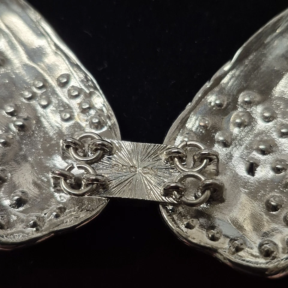 Collar gargantilla babero declaración cristal pavé pedrería ala de ángel 16" OPC-CN Foto 4 de 4