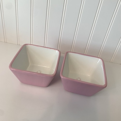 Pampered Chef Pink Square Bowls Help Whip Cancer Set Of 2 - Picture 3 of 10