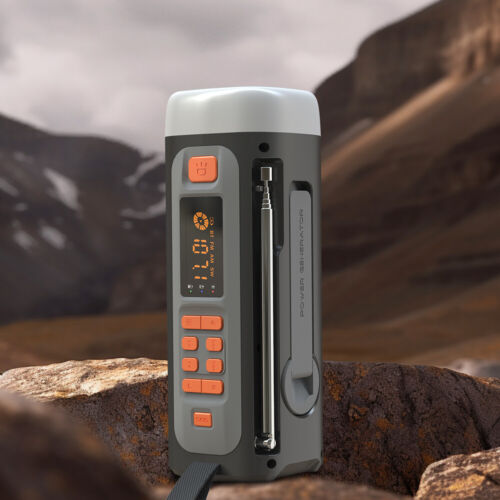Radio de emergencia portátil 4500 mAh 3 vías alimentada USB C/solar/carga de manivela - Imagen 3 de 9