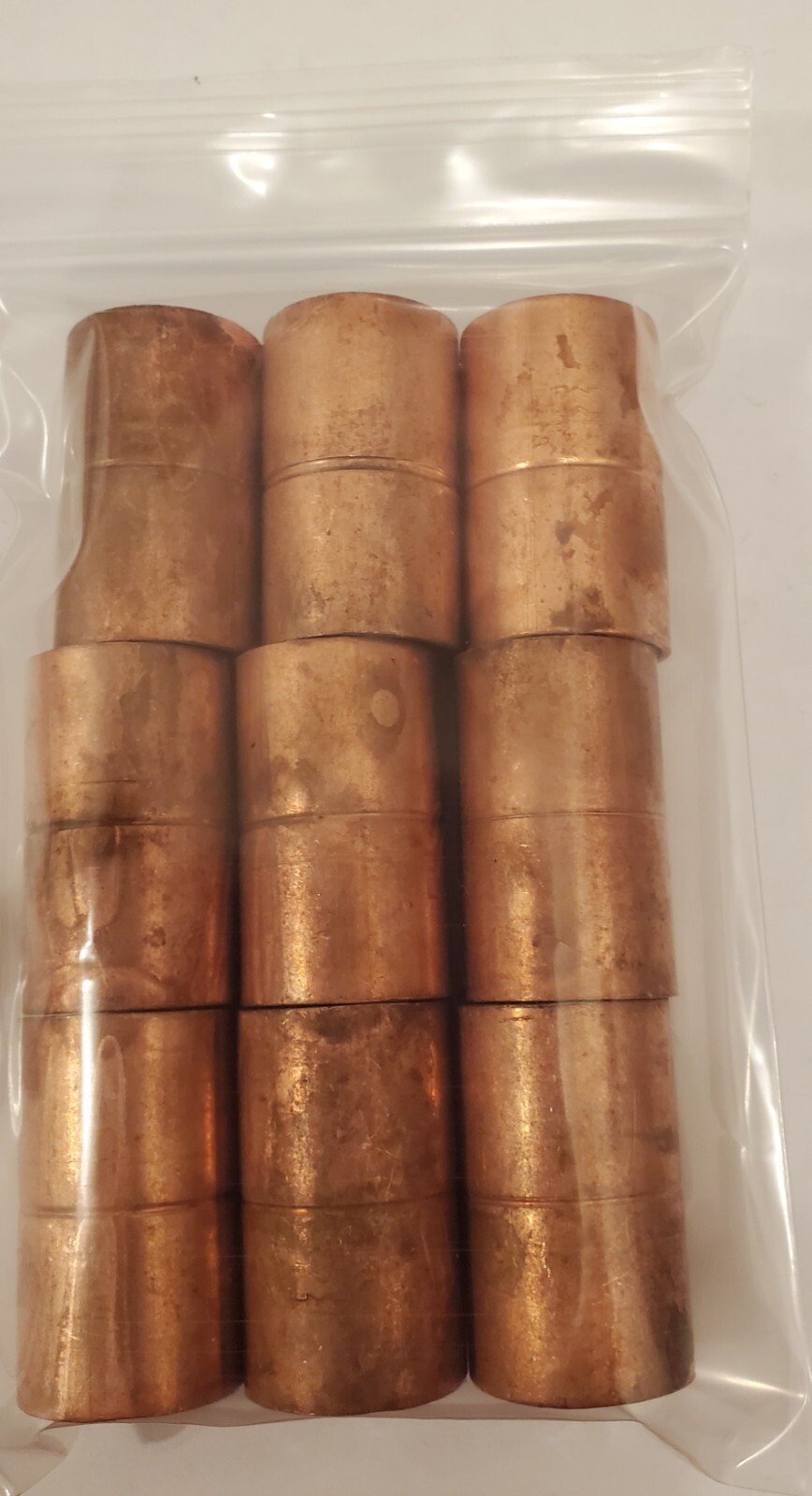 3/4C x 3/4C Copper Coupling with Rolled Tube Stop Lot of 9 New Open Box