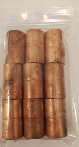 3/4C x 3/4C Copper Coupling with Rolled Tube Stop Lot of 9 New Open Box