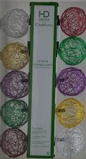 HD Design 10 Crazy Weave Ball String Indoor/Outdoor Lights Brown Wire NIB
