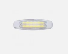 12 LED RECTANGULAR LIGHT (CLEARANCE/MARKER) WITH CHROME BEZEL - AMBER LED