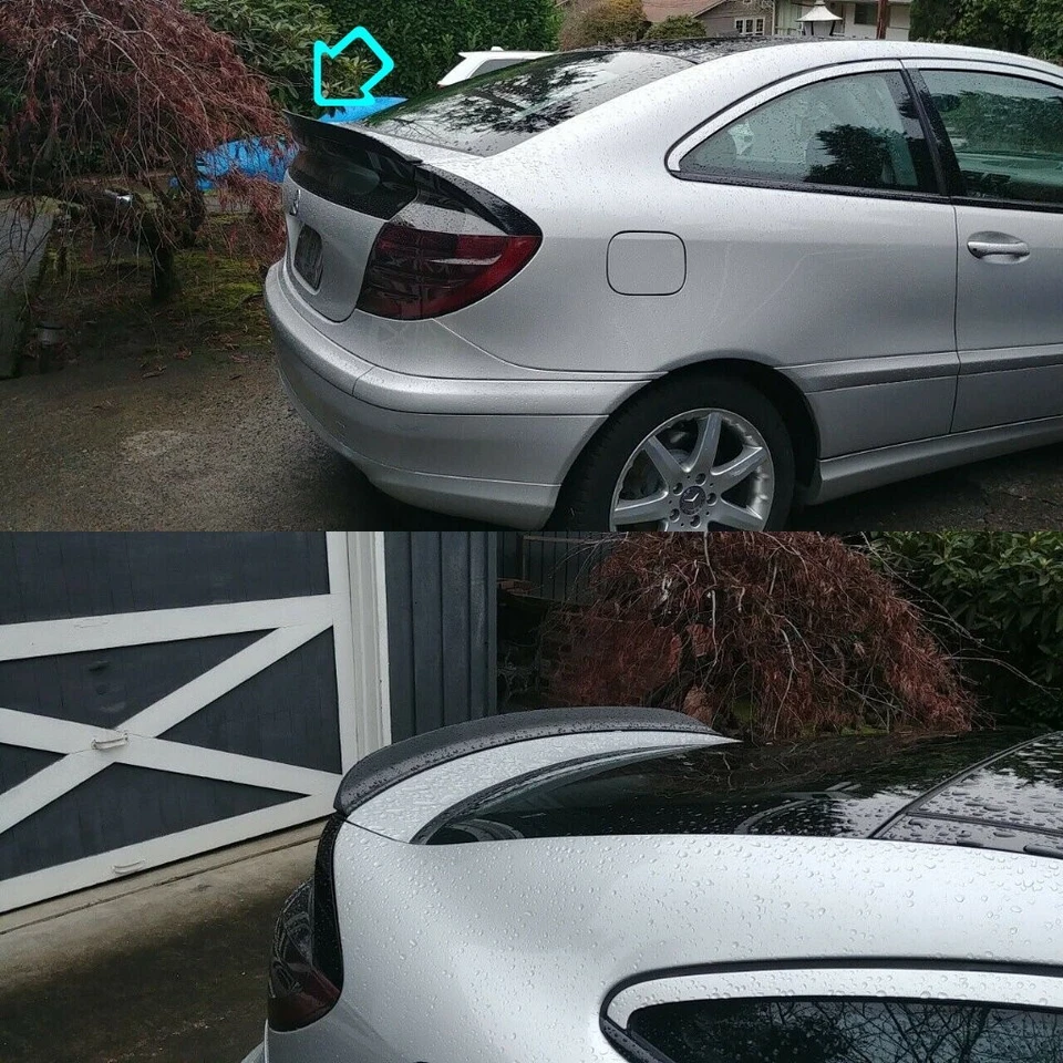 Alerón trasero plano negro 284F para Mercedes Benz clase C W203 cupé Foto 3 de 4