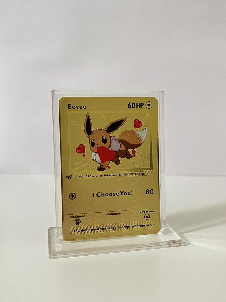 Pokémon Eevee I Choose You METAL GOLD CARD Collectible/Gift/Display