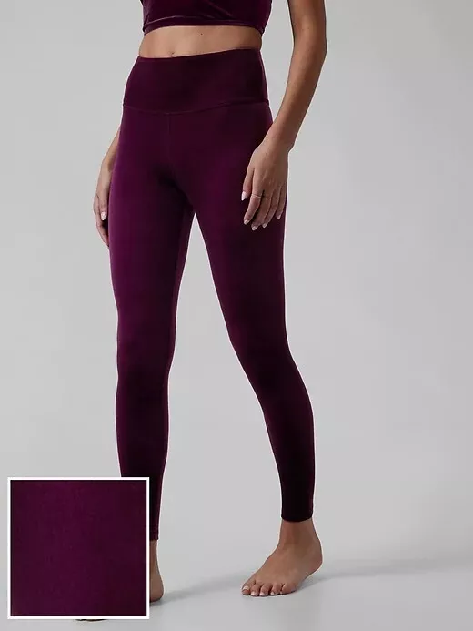 ATHLETA Elation Velvet Tight Leggings 3X in Century Plum Ultra High Rise