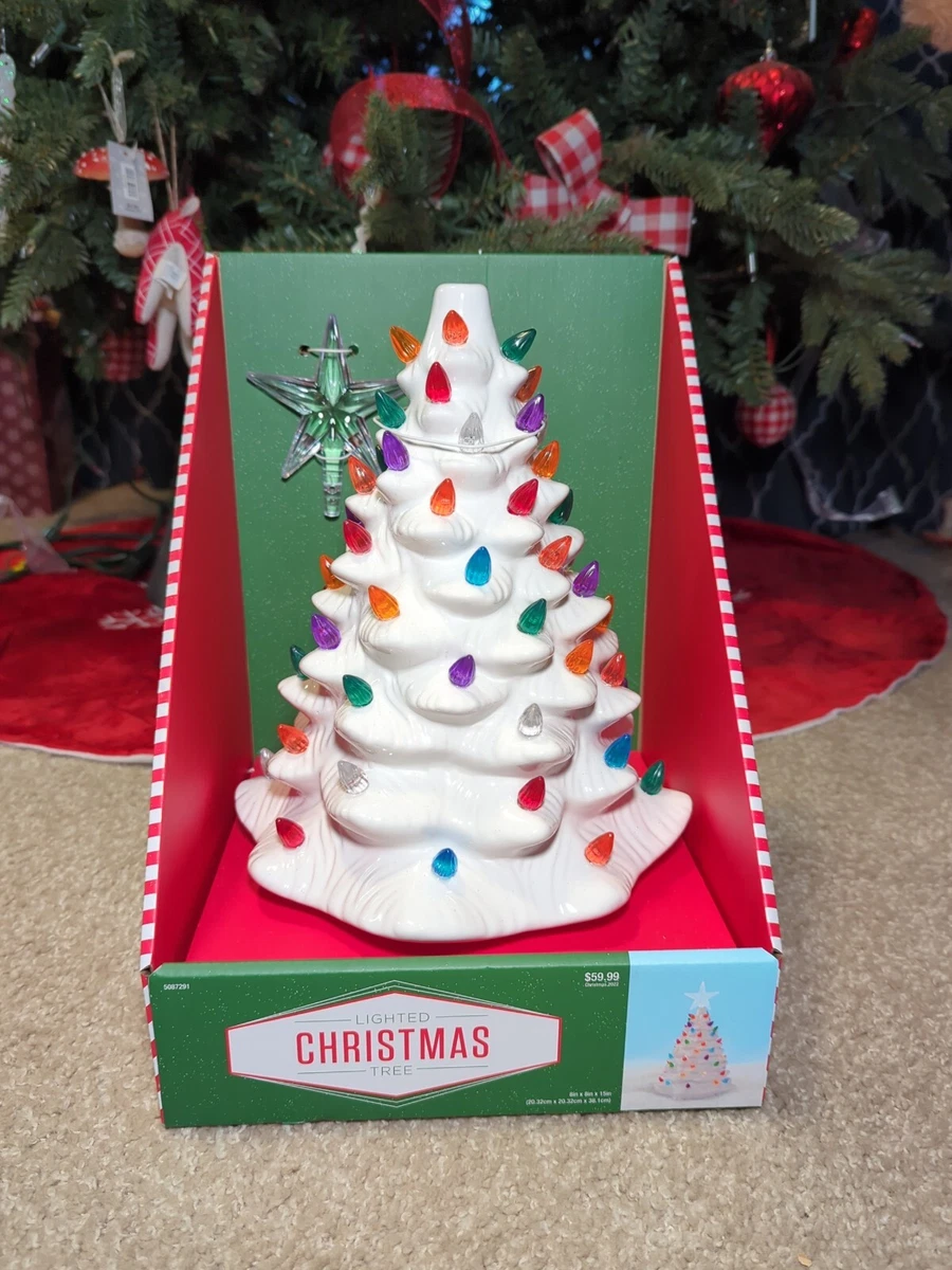 New Lighted Ceramic Christmas Tree Hobby Lobby White 8 X 8 X 15 eBay