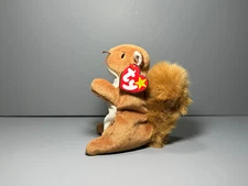 - "Nuts" the Squirrel - Ty Beanie Baby (1996) - Vintage Plush Toy