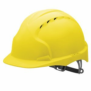 Evo3 Helm, Bauhelm, Schutzhelm gelb mit Belueftung JSP