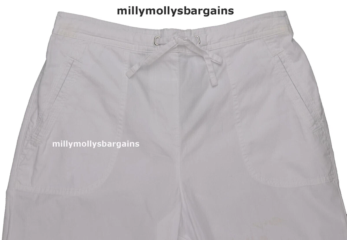 M&s ladies white cropped best sale trousers