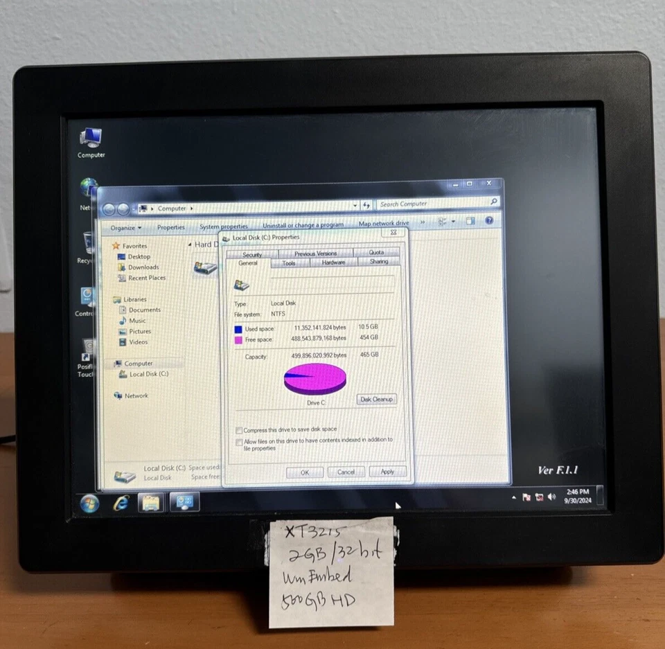 Posiflex XT-3215 POS Terminal, Win7 Embedded, 2GB REM, 500GB HD,  pre-owned - Image 2 of 2