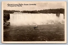 RPPC, New York, American Falls from Canada Real Photo, A21