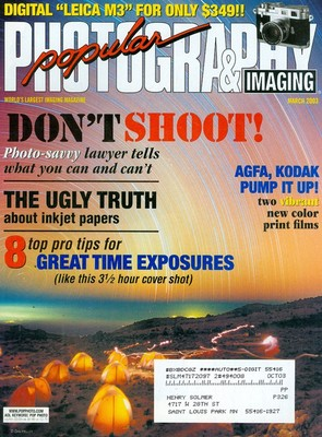 #ad 2003 Popular Photography Magazine: Photo Savy Lawyer Tells Whay You Can#x27;t Shoot $5.00