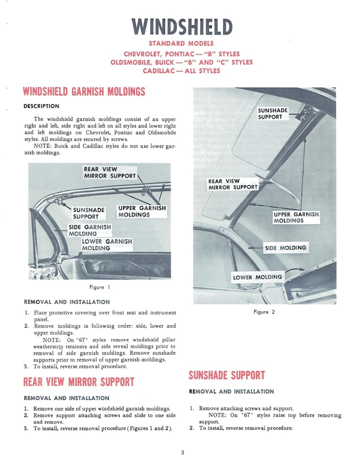 Pontiac 1962 parabrisas y ventana trasera cristal extracción e instalación manual Foto 2 de 3