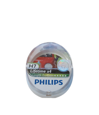 PHILIPS LongLife EcoVision Lifetimex4 H7 Longlife Scheinwerfer Birne 12V 55W (Twin)