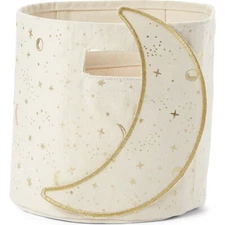 Pehr Celestial Pint Canvas Storage Container in Gold NWT