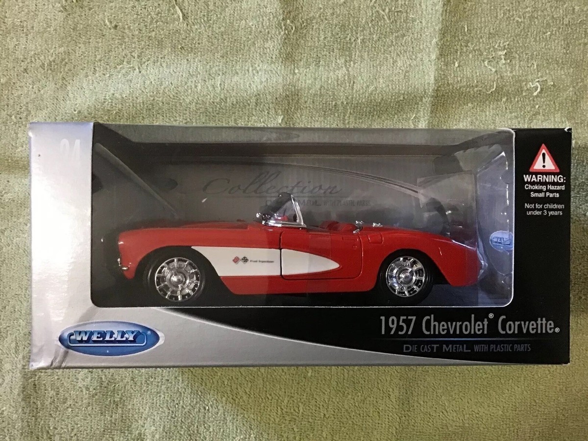 Welly 1957 CHEVROLET CORVETTE Red Convertible 1:24 Metal Diecast