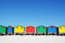 Colorful Beach Huts in Cape Town South Africa Photo Art Print Poster 18x12