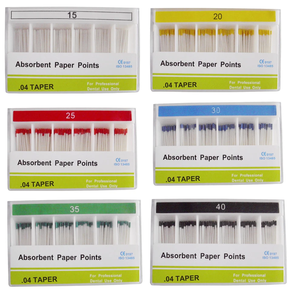 AZDENT Dental Absorbent Paper Points Taper 02 04 06 Endodontics Root Canal Clean - Image 2 of 3